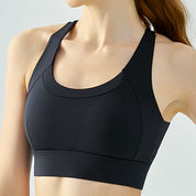 Overcomer- Criss Cross Fixed Pad Sports Bra